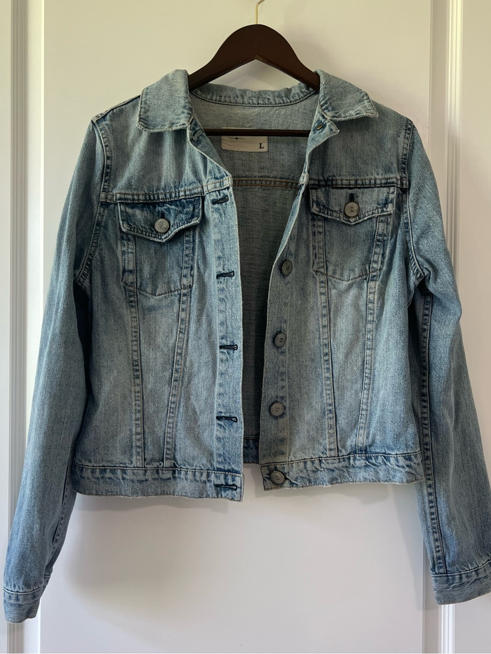 Billy Blues Classic Light Wash Denim Trucker Jacket 100% Cotton Womens Large - Picture 2 of 10